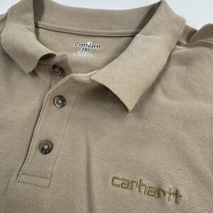 Carhartt MENS Tan Brown Cotton K311 DKT Short Sleeve Polo Shirt SIZE 2XL